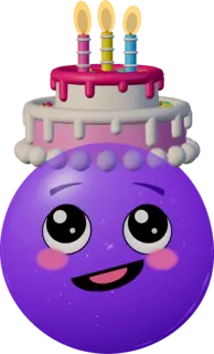 Nomi wearing a birthday cake hat