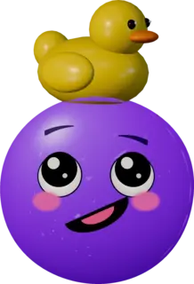 Nomi with a rubber duck on her head