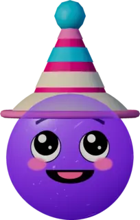 Nomi in a party hat